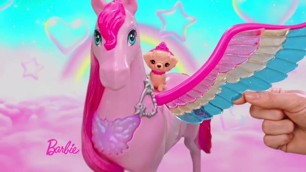 Let imaginations soar on the wings of this pink Barbie pegasus! | AD