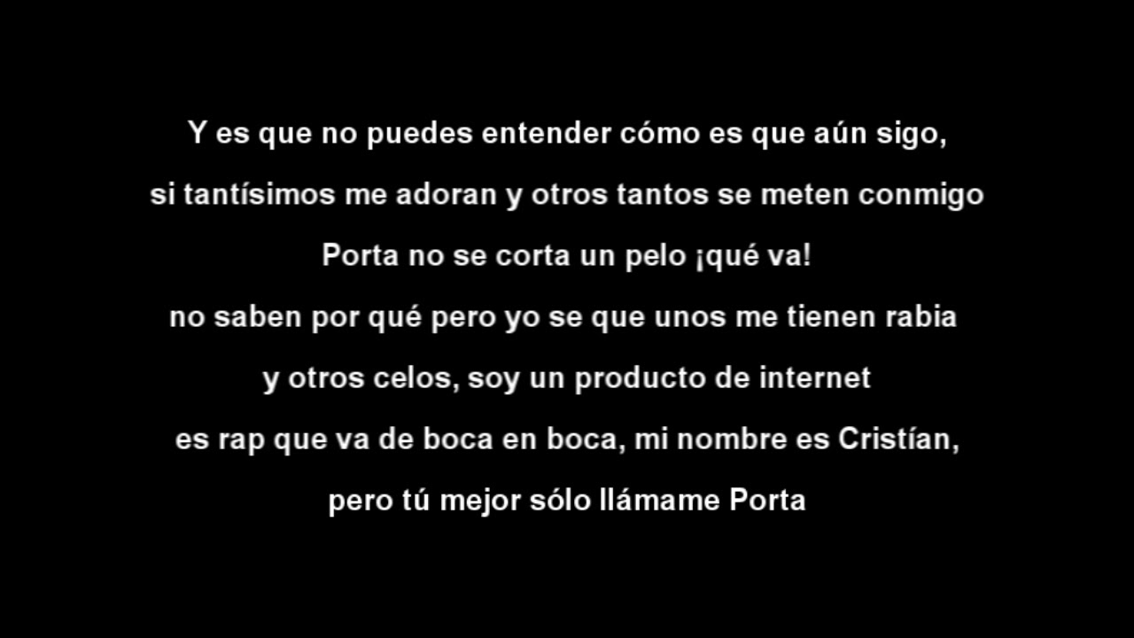 Letra PORTA - En boca de tantos