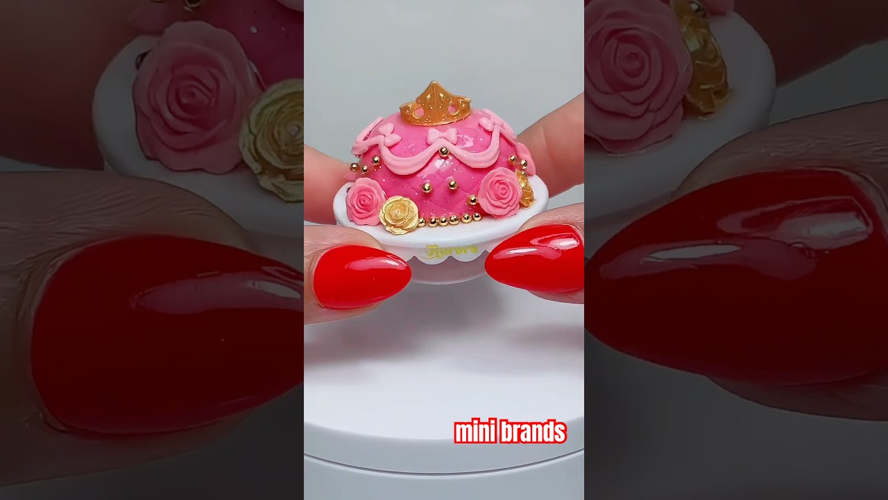 Let’s make a mini princess CAKE! 🩷Mini Brands Create Disney Snacks #minibrands #miniature #shorts