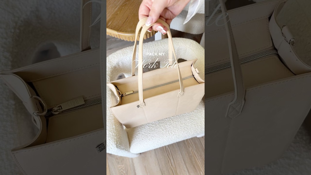 Let’s pack my work tote 🤍 #packwithme #workbag #whatsinmybag #amazonfinds #beis