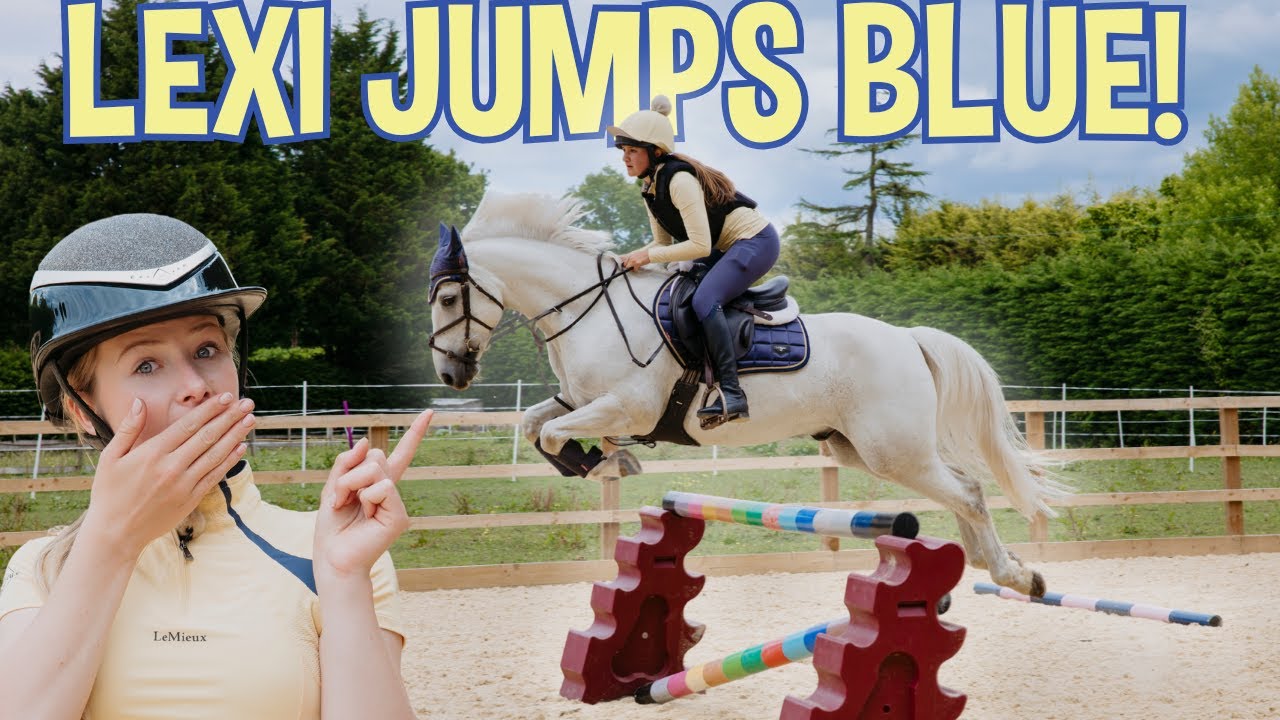 LEXI JUMPS MY NEW PONY BLUE!