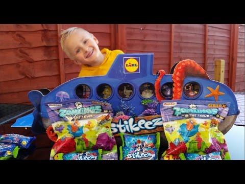 LIDL stikeez toys 2015, Zomlings series 4, Zom Mobiles blind bags. Blue Orange