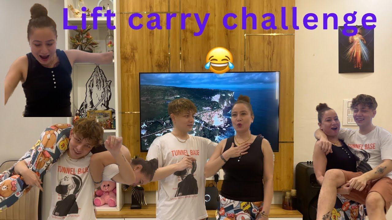 Lift and carry challenge with mom *gone extremely funny*🤣|| lift carry