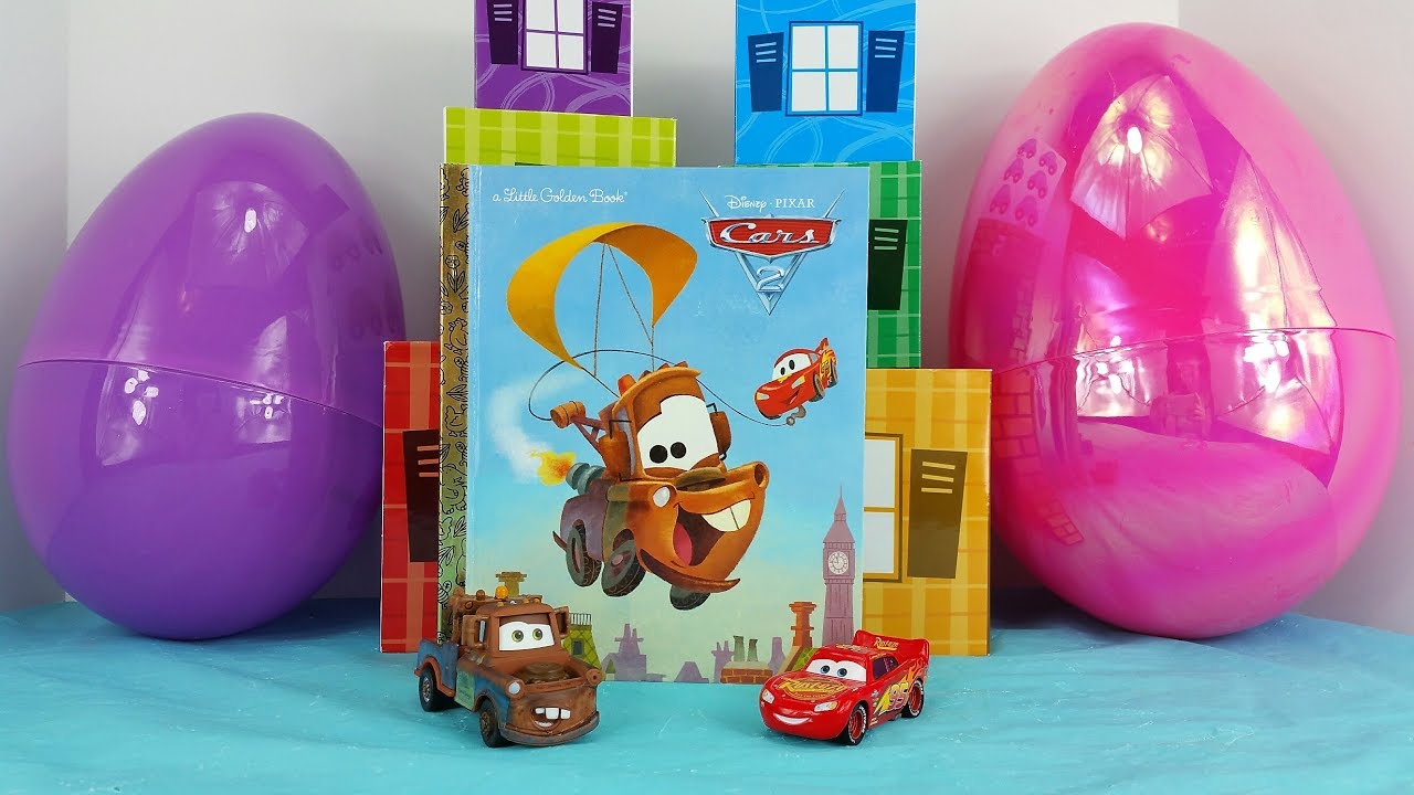 Lightning McQueen, Mater Cars 2 & 3 Read Along Book & Surprise Eggs