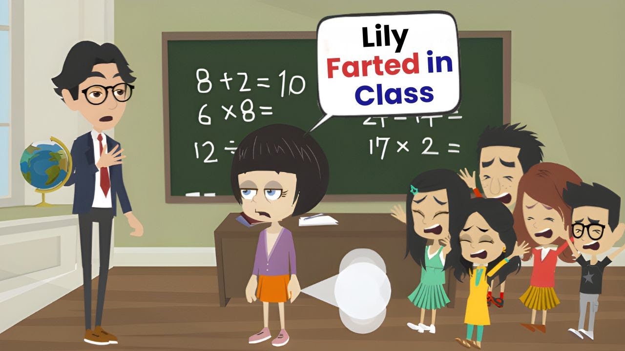 Lily Farts in Class | Basic English Conversation | Learn English | English with Lily