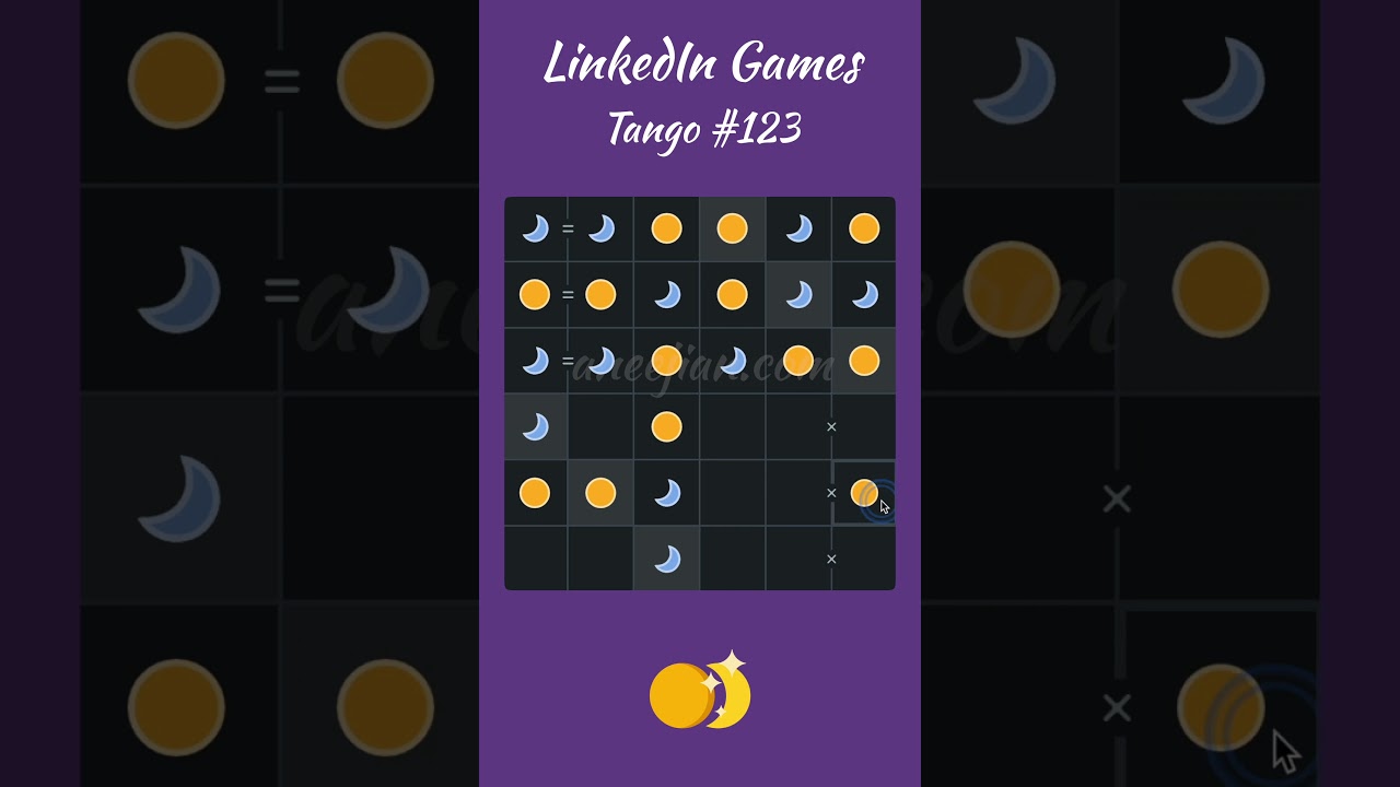 LinkedIn Games - Tango 123 (with explanation)
