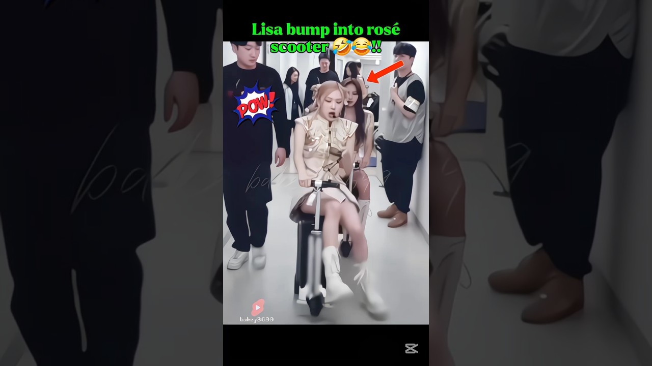 lisa bump into rosé scooter 🤣😂 #rosé #lisa #fypシ