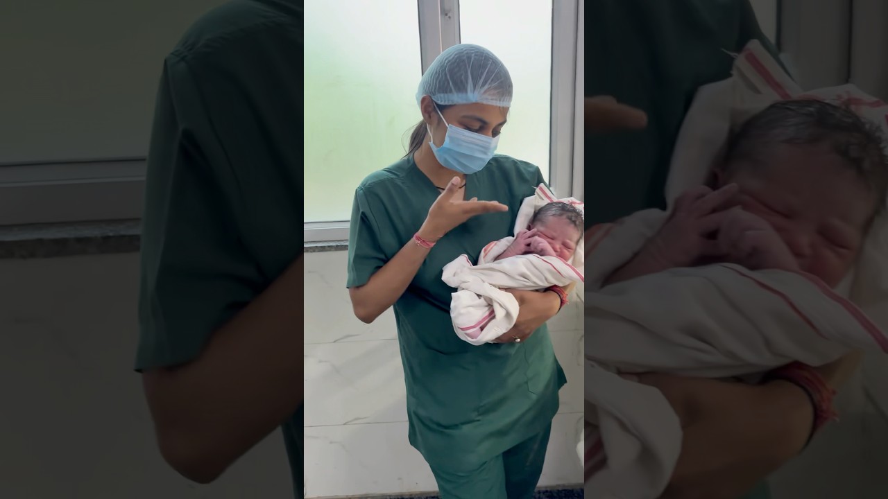 Little champion in the world #viralvideo #newbornbaby #childbirth #cutebaby #hospital #doctor