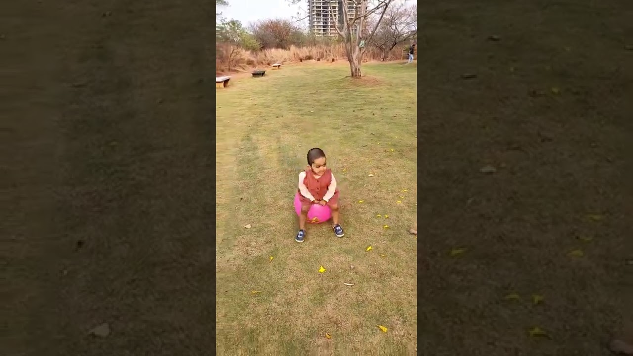 Little girl jumping with her hopper ball | Bouncing ball | Adorable girl | #shorts #cutebaby #fun