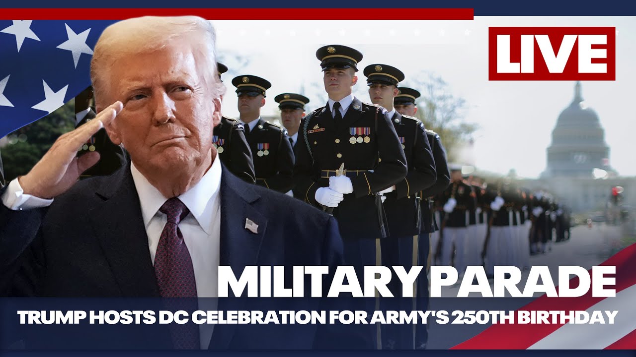 Live: DC military parade on Trump’s birthday | Raw, unanchored coverage