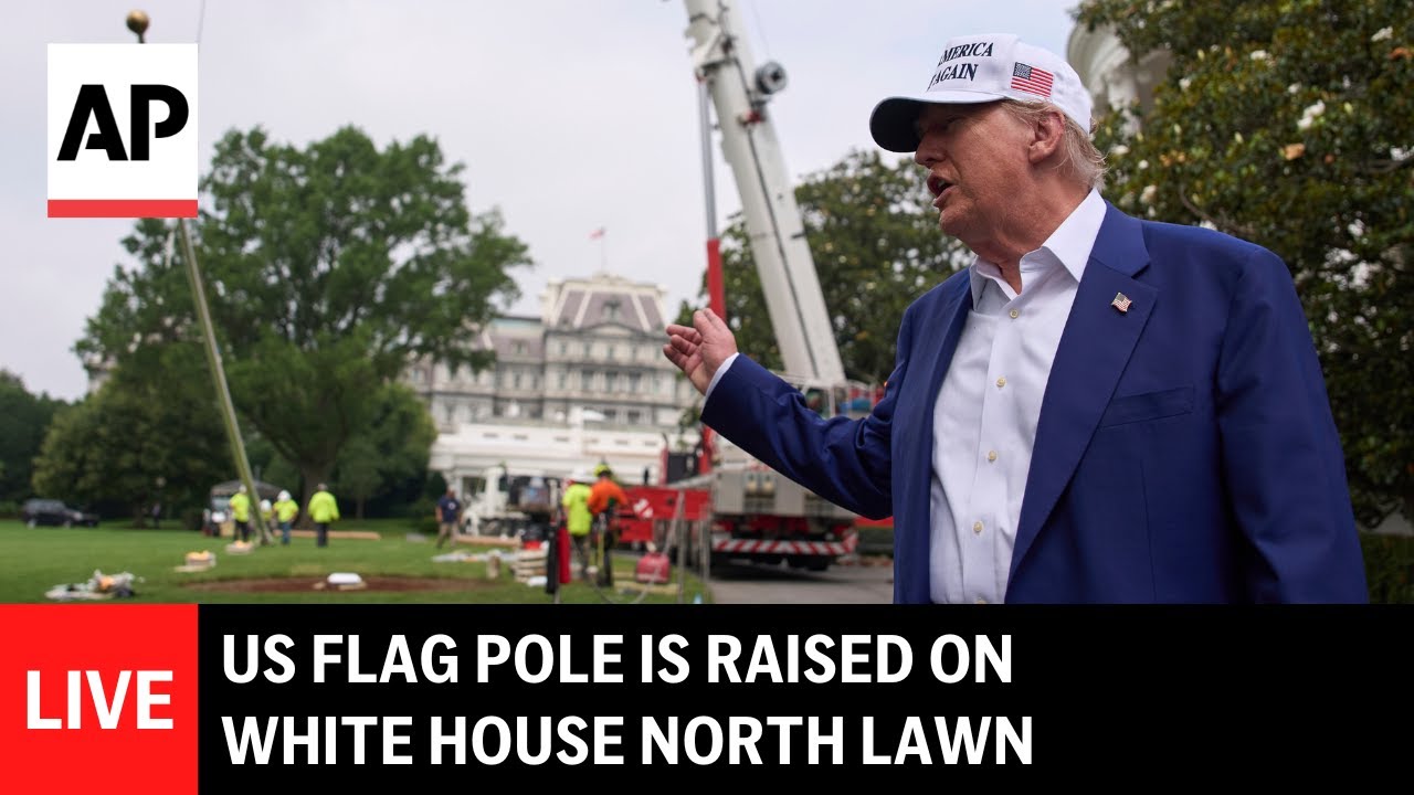 LIVE: US flag pole is raised on White House North Lawn