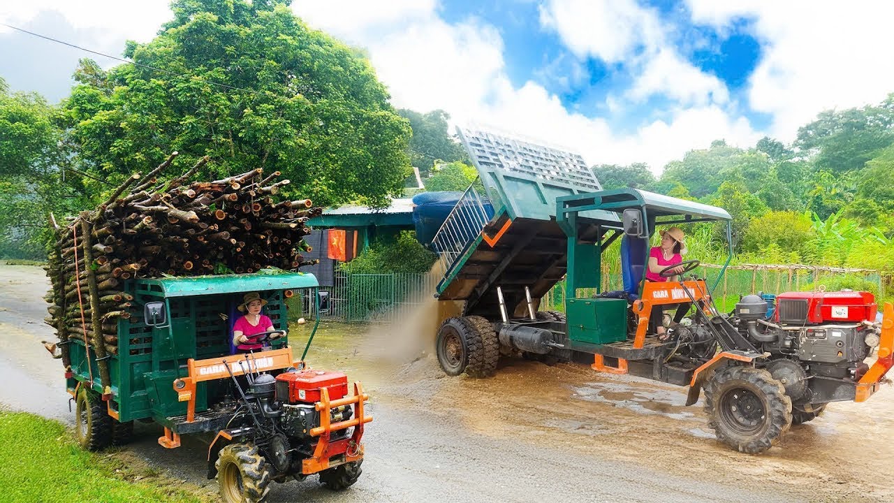 LIVESTREAM: Use Truck To Transport Peeled Wood For Sell - Transporting Building Materials
