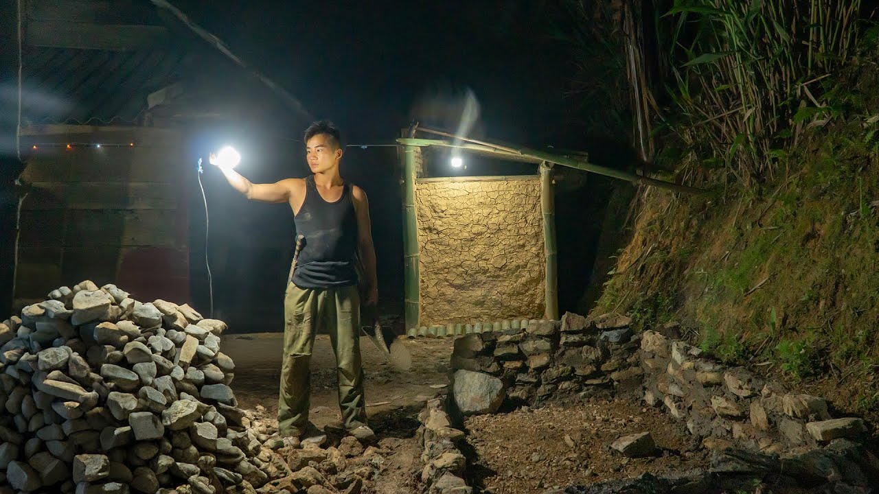 Living Off the Grid: How to Build a DIY Water Tank from Rocks, Gravel, and Sand | Thanh Duong