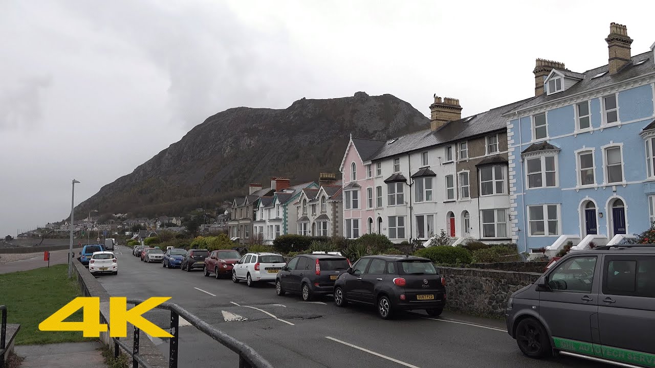 Llanfairfechan Walk: Town Centre & Beach【4K】
