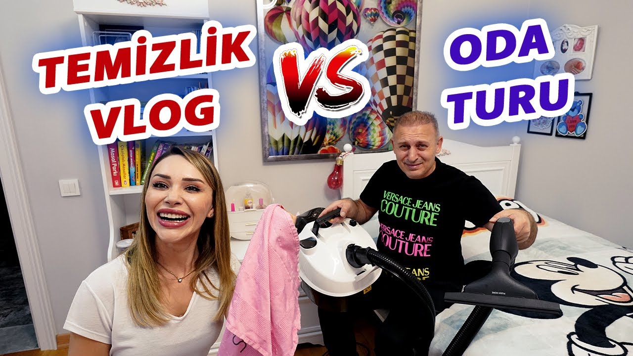 LİNA'NIN ODA TEMİZLİĞİ Vs ODA TURU ! FOŞUR FOŞUR BUHARLI TEMİZLİK VLOG 1