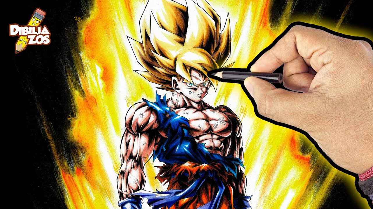 LO HICE CON ESTE LAPICITO 🔥 | COMO HACER ESTE DIBUJAZO DE GOKU SSJ [RÁPIDO]