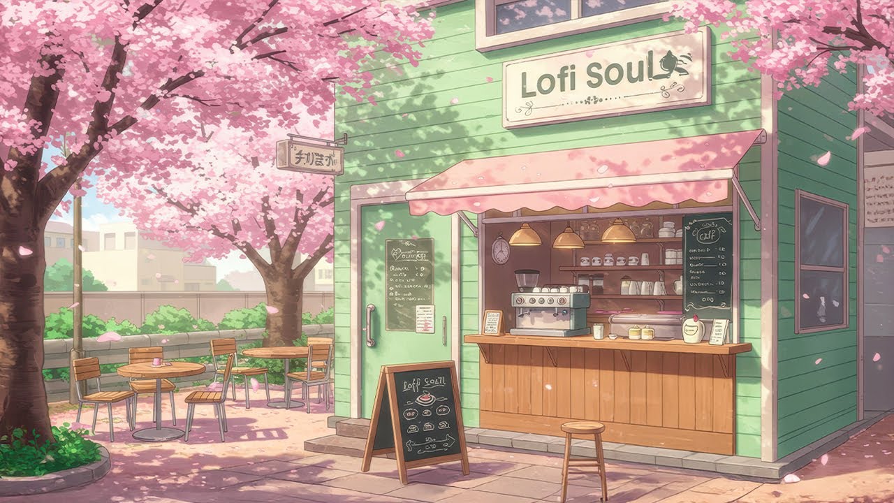 Lofi Coffee in Japanese ☕ Cherry Blossom Views 🌸 Deep Focus Beats for Spring Study Time