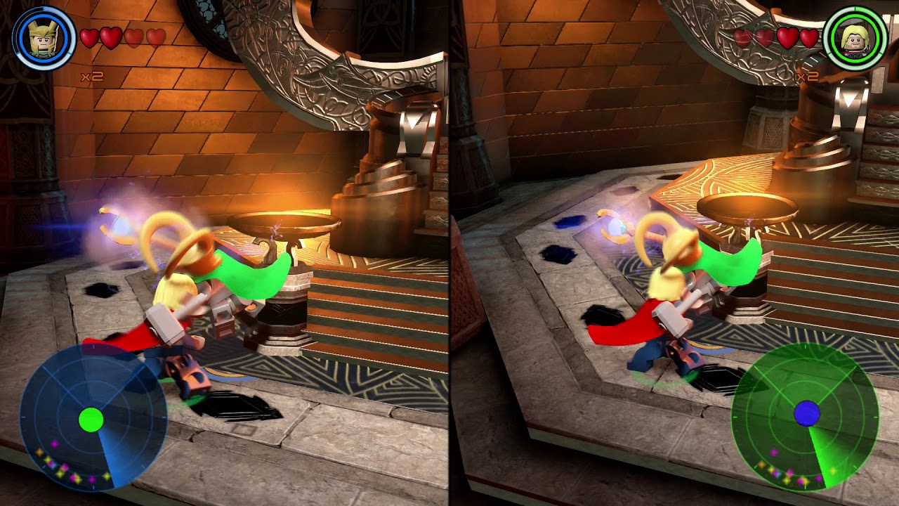Loki vs. Thor in Asgard in Lego Marvel Avengers