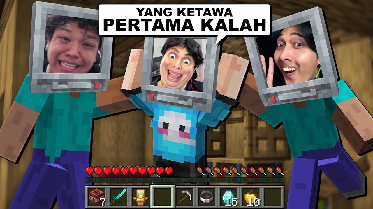 Lomba TAHAN KETAWA Tapi Dengan WEBCAM di dalam Minecraft ..