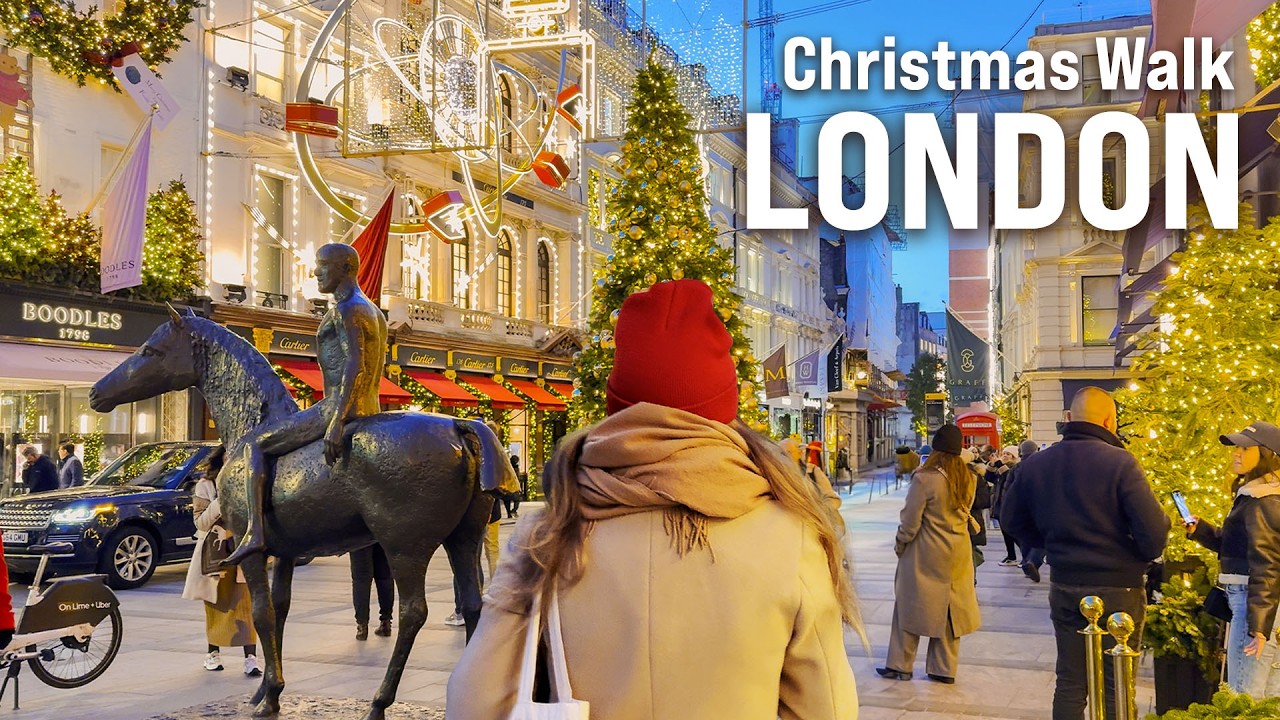 LONDON CHRISTMAS Walking Tour 2024 🎄 CHRISTMAS Markets and Lights 4K Walk with Captions [4K/60fps]