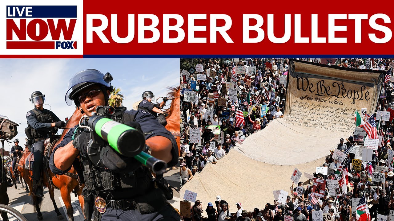 Los Angeles authorities use 'less lethal' weapons against protesters