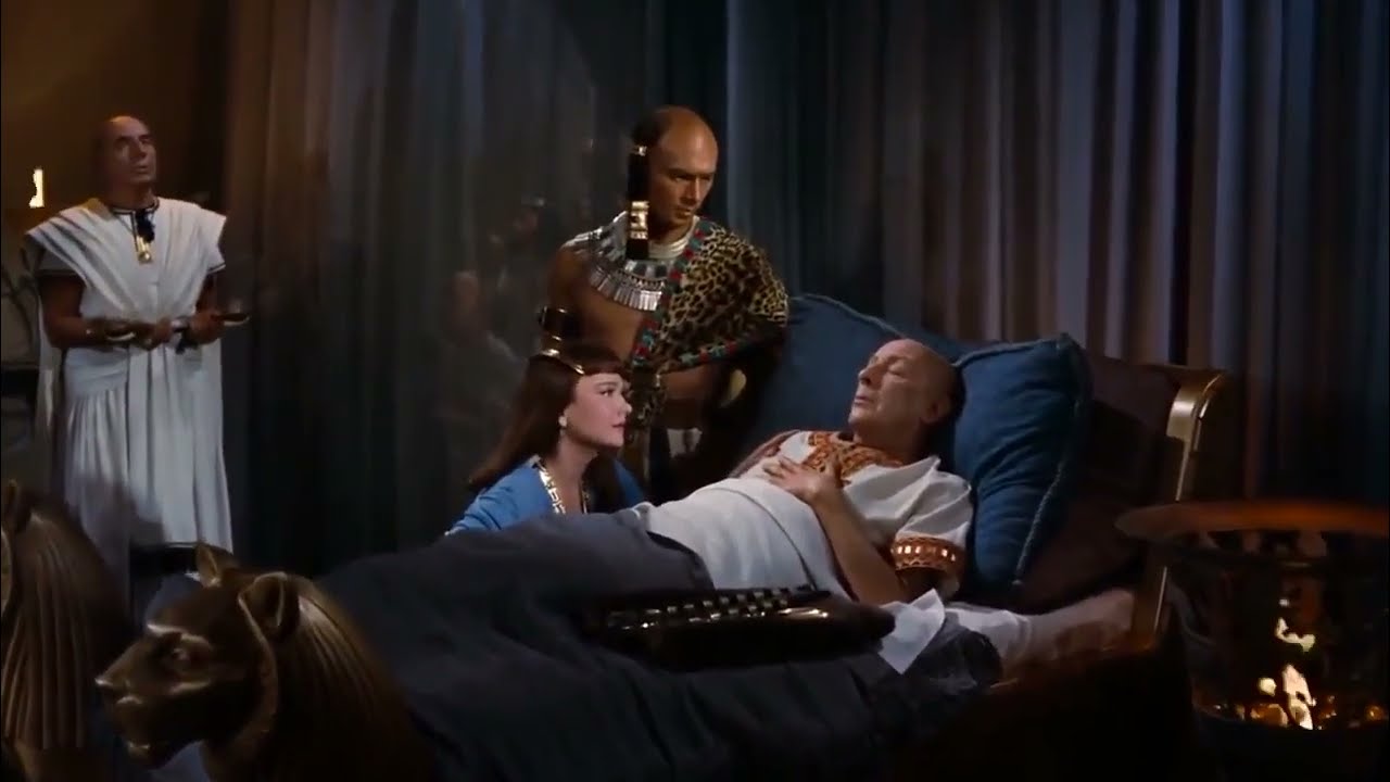 Los diez mandamientos (película de 1956) Muerte del  faraón Seti. Escena