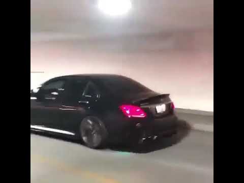 Loud Mercedes AMG C63 S reversing in car park at night and...#Mercedes