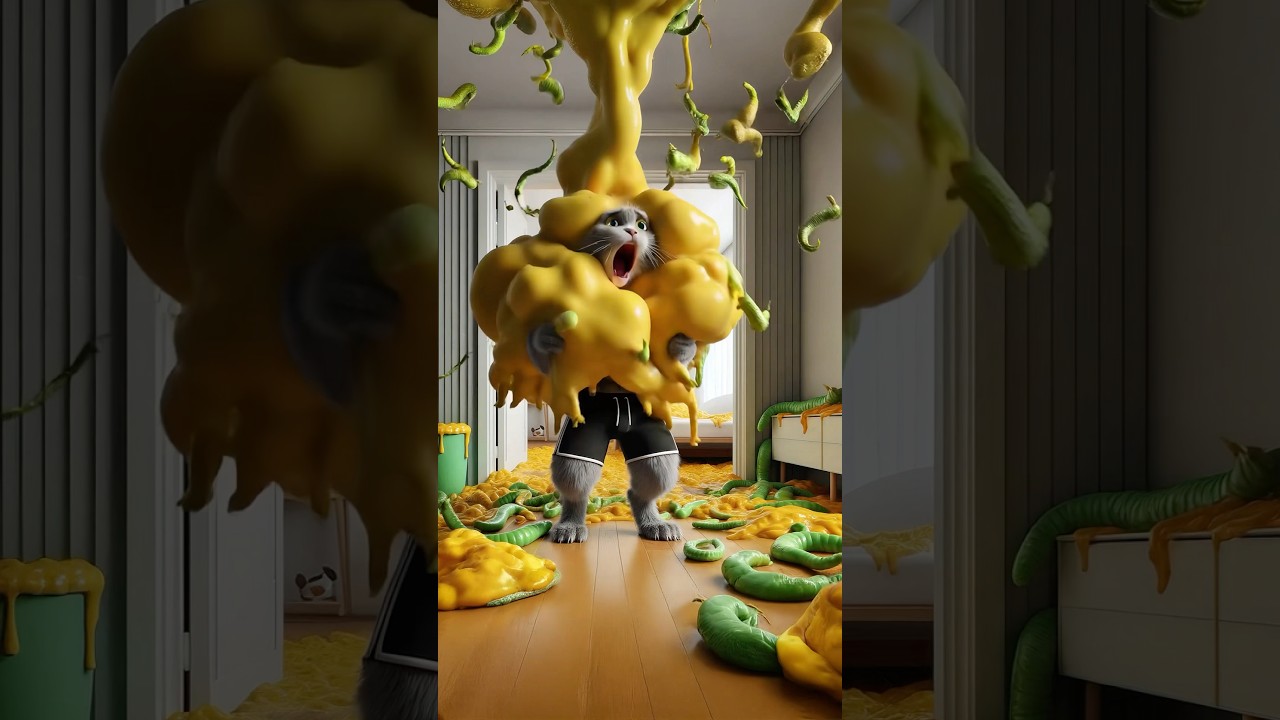 Lovely Kitten Turns Into a Giant Pizza Monster🙀🍕#supercattales #catfunny #cat #supercattalespaws