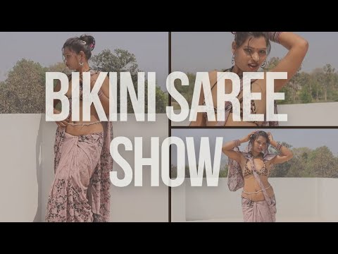 Low Waist Saree Sundari with bikini Saree fashion show model pinki Tiwari
