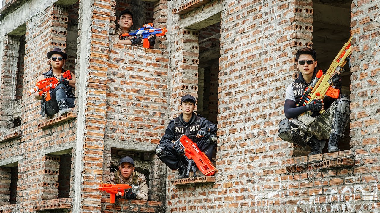 LTT Game Nerf War : Warriors SEAL X Nerf Guns Fight Gang Destruction Braum Crazy Mercenary Duo