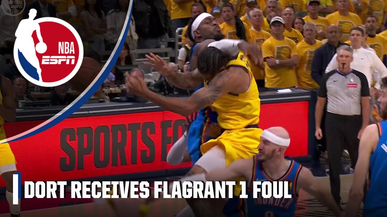 Lu Dort charged with flagrant foul after making contact with Obi Toppin’s head | NBA on ESPN