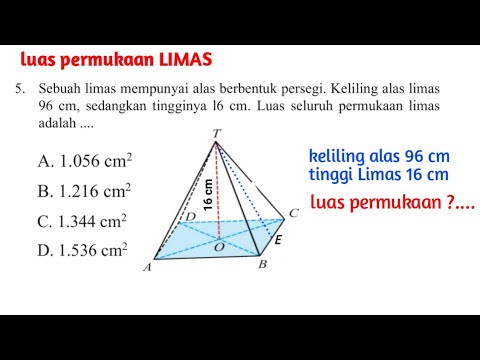 luas permukaan limas(diketahui keliling dan tinggi)