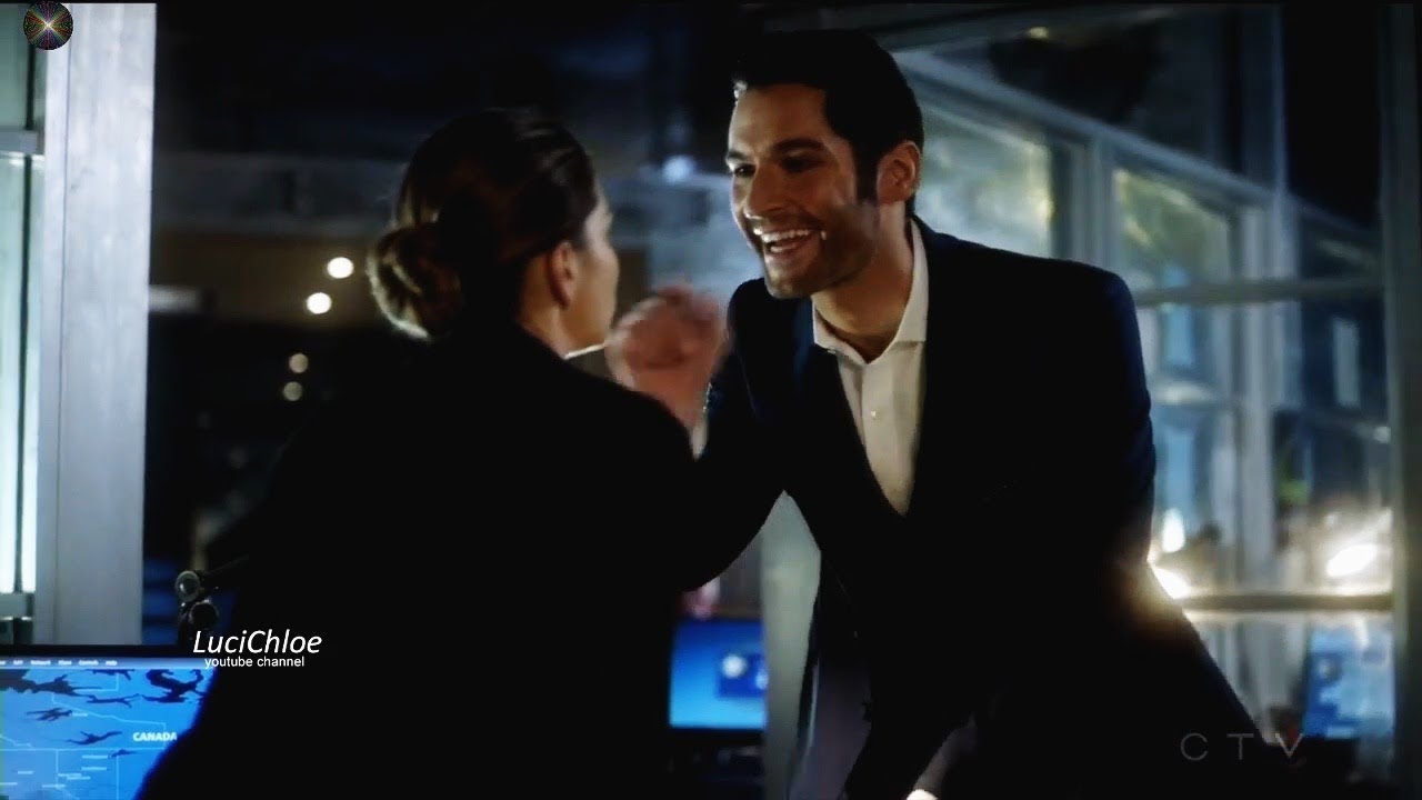Lucifer 3x03 Lucifer Touches Chloe's Nose -Chloe Phone calls Maze Season 3 Episode 3 S03E03
