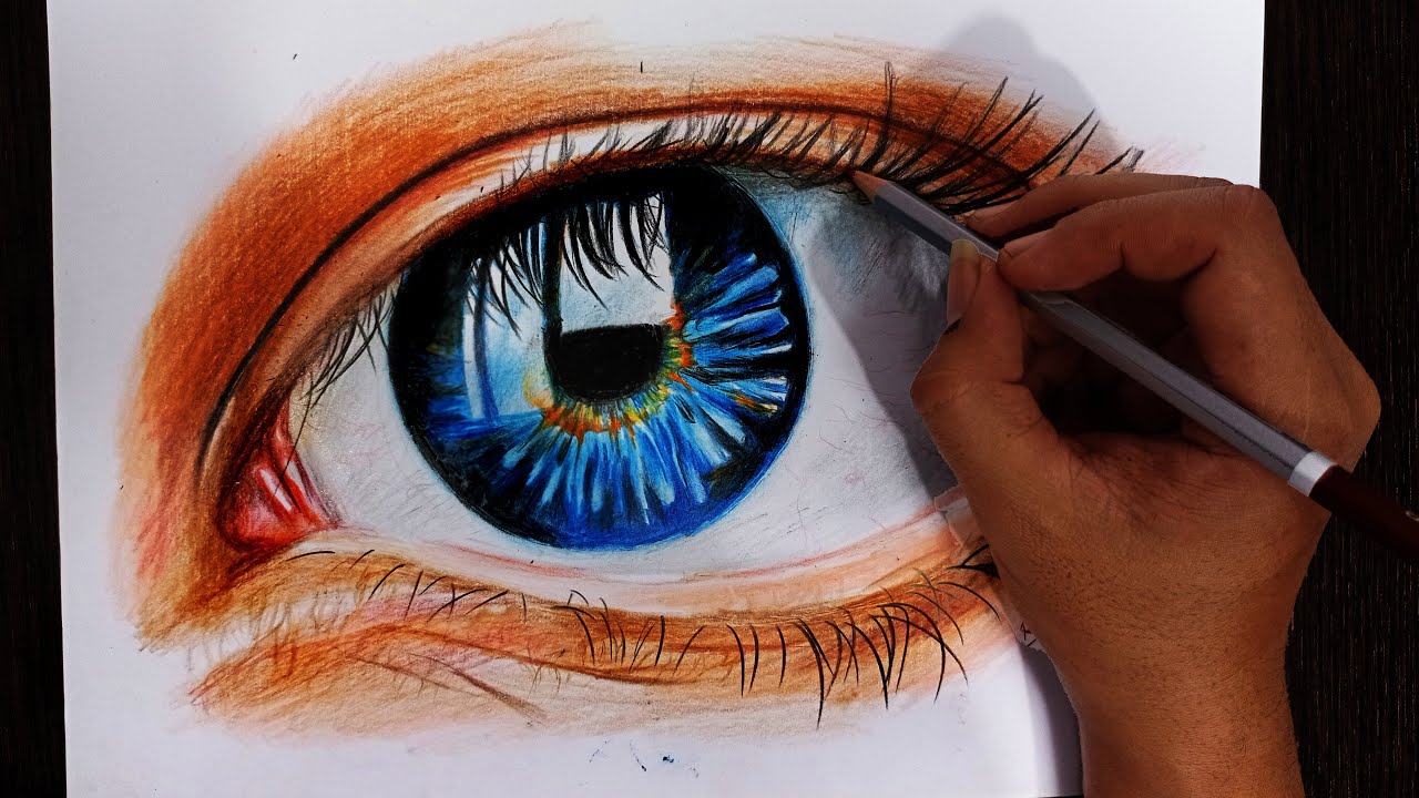 LUKIS MATA (timelapse) || Drawing pencil color