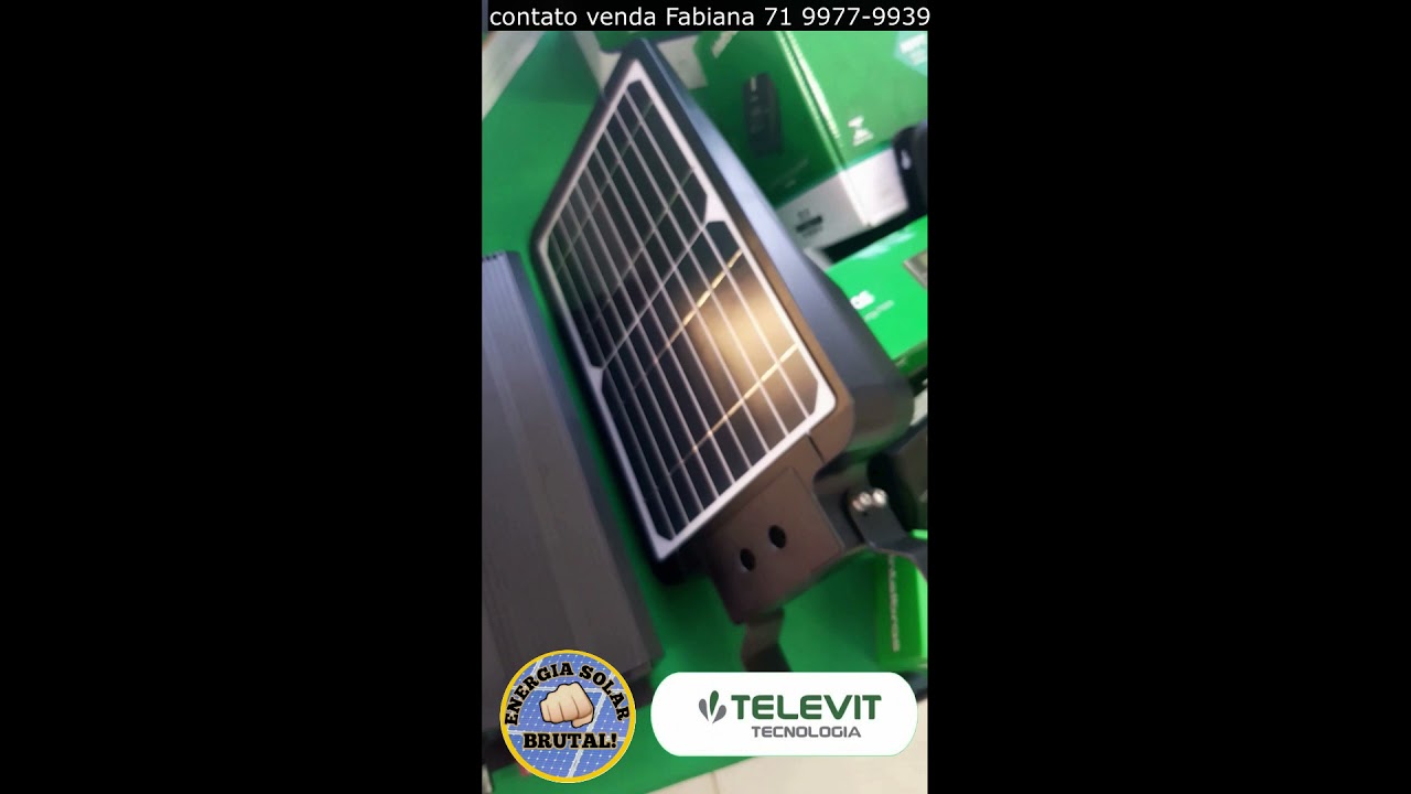 LUMINARIA LED SENSOR DE PRESENÇA SLI 1600 TELEVIT INTELBRAS ENERGIA SOLAR OFFGRID