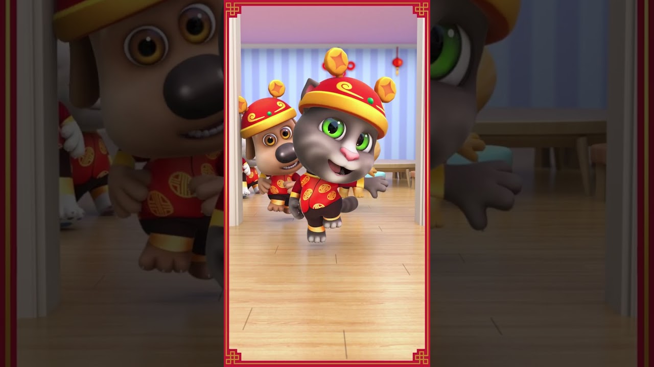 Lunar New Year Dance 💃👯🏮 Talking Tom #Shorts
