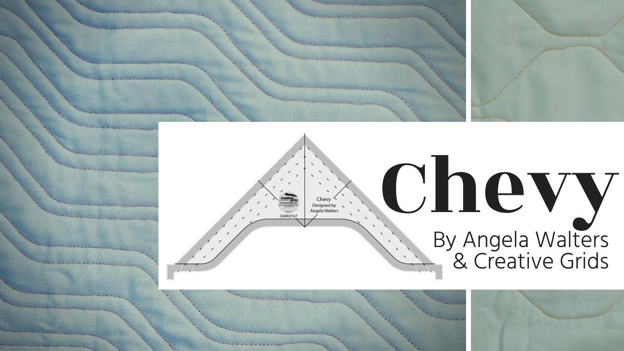 Machine Quilting Chevrons and Curvy lines with Angela Walters' newest ruler Chevy