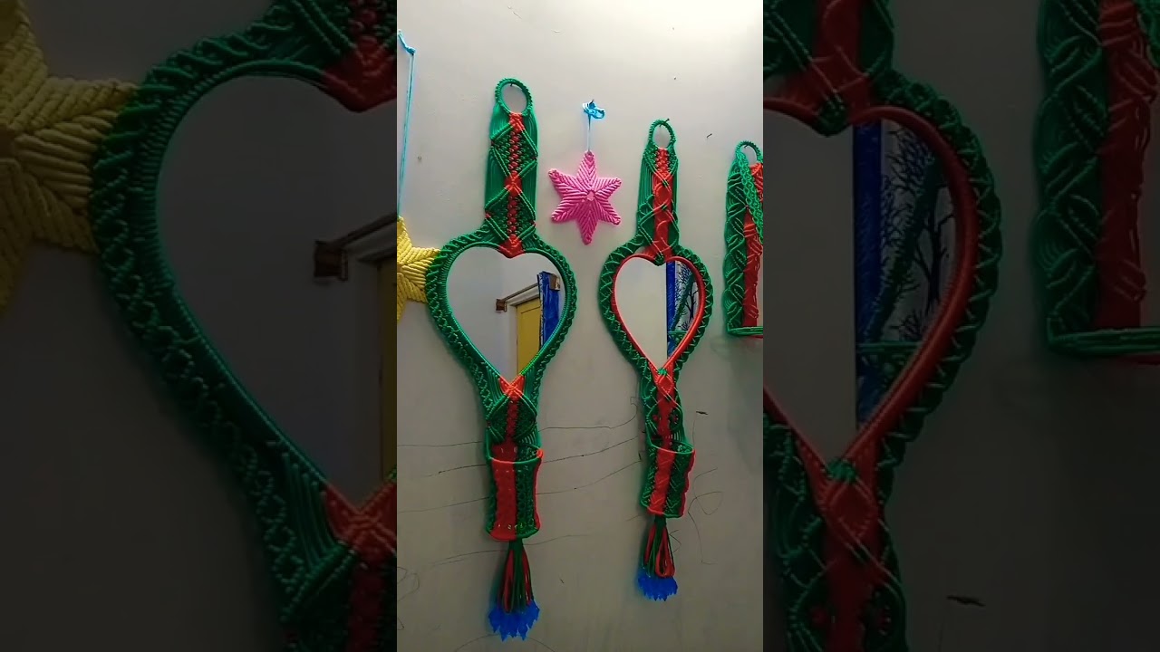 Macrame Mirror, Taddy jhula, Flowers holder new latest design