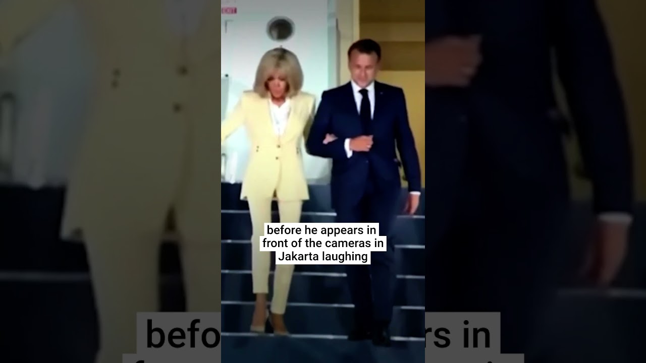 Macron mocks 'slap' by wife with cheeky gesture