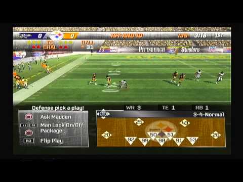 Madden 08 LPPS Gameplay Pt.1 (PS2) Steelers vs Ravens