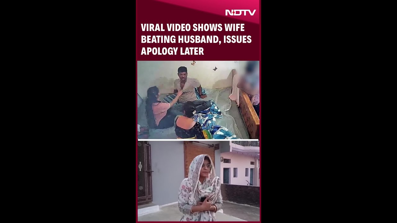 Madhya Pradesh News | Viral Video Shows Wife Beating Husband, Issue Apology Later
