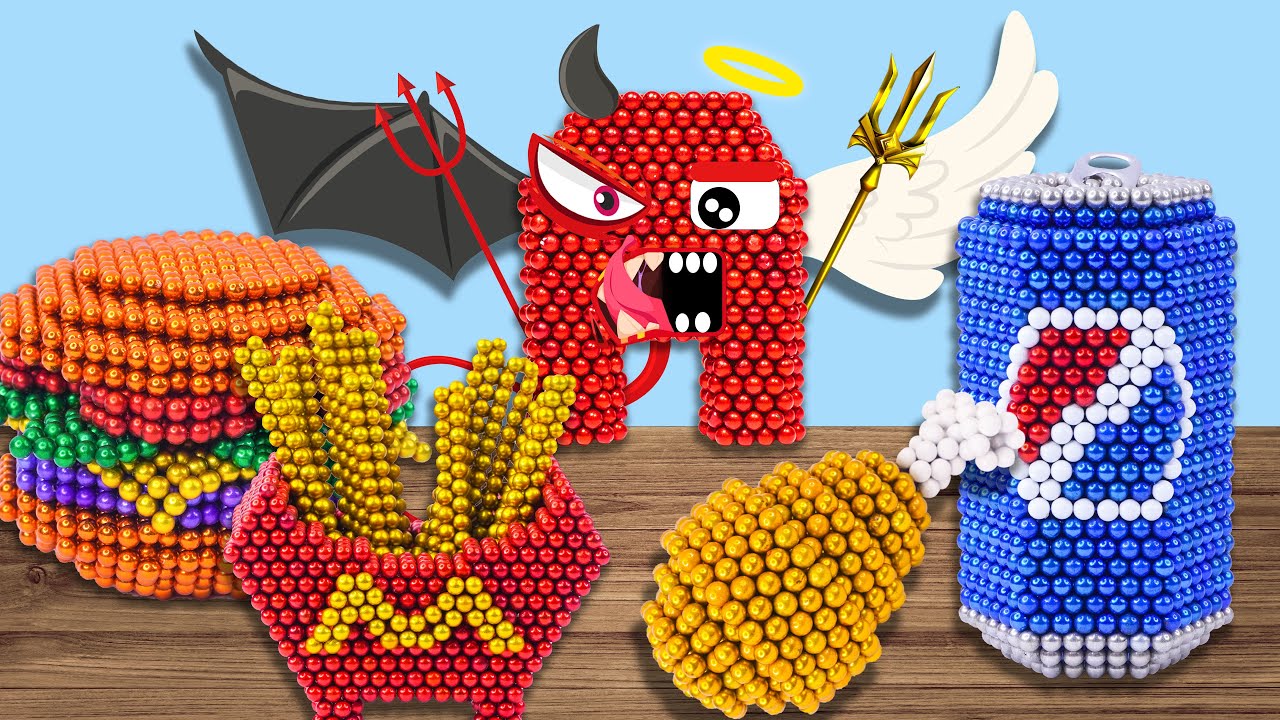 Magnet Alphabet Lore: A and McDonalds BIG MAC & FRIES - Stop Motion Cooking & ASMR Video