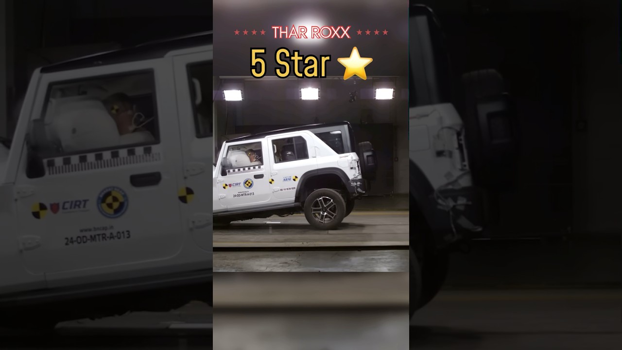 Mahindra Thar Roxx gets 5 Star Safety Rating #shorts #tharroxx #thar #tharlover