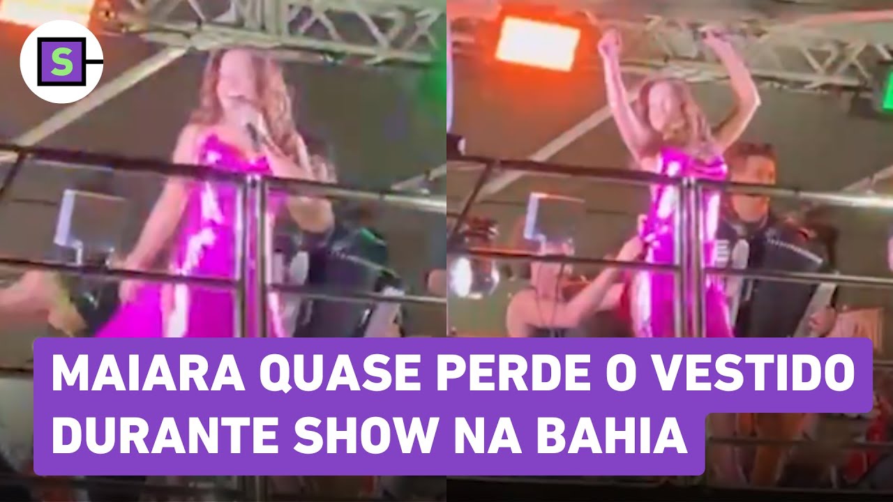 Maiara aposta em vestido com fenda lateral para show no Carnaval de Barreiras