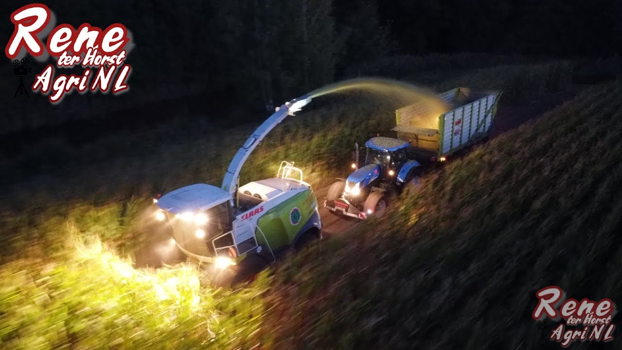 Mais Harvest by night 2020 | Claas Jaguar 940 | Grefelman | New Holland t7050, t7.210 + Kaweco | NL