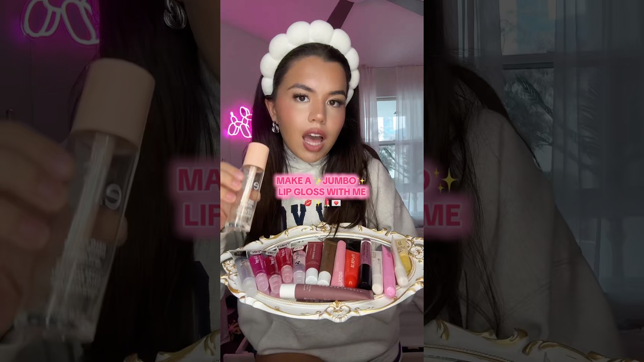 make a ✨JUMBO✨ lip gloss with me out of expired elf halo glow #shorts #makeup