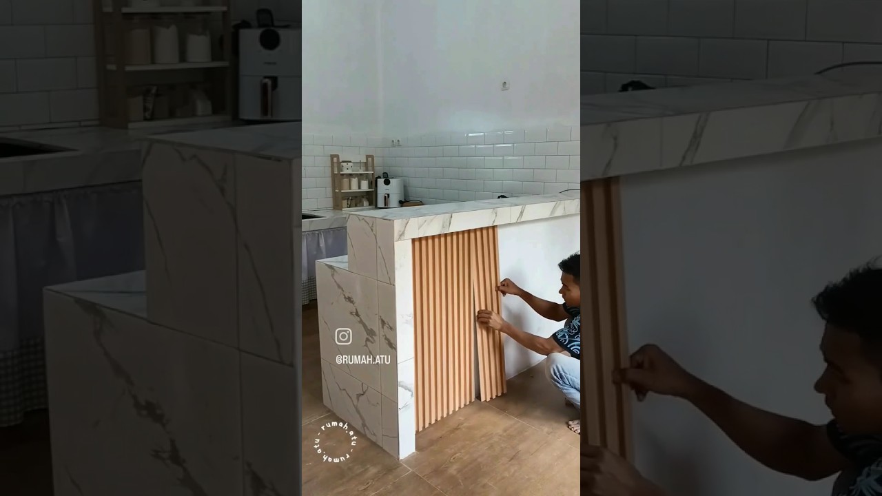 makeover dapur minibar dengan woodpanel