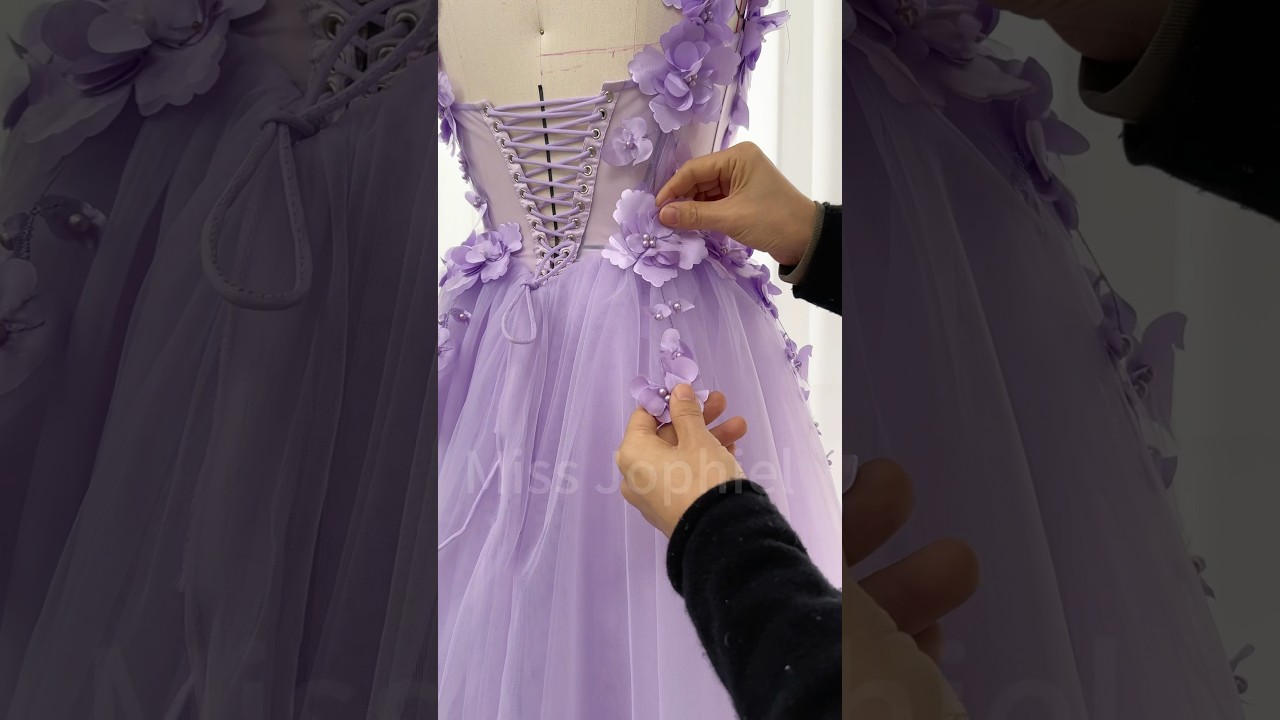 Making a 3D floral corset lavender midi dress #fashion #dress #creative #wedding