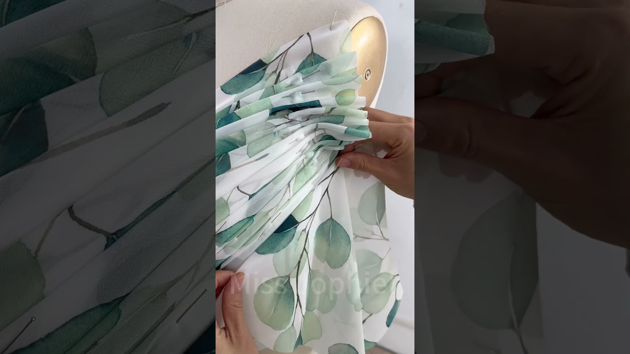 Making a corset leaf print midi chiffon dress #fashion #corset #creative #dress
