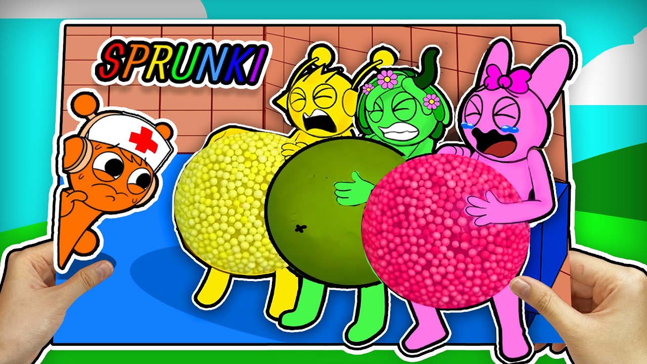Making INCREDIBOX SPRUNKI 📚 The Sprunkies are pregnant - Pinki + Vineria + Simon Squishy Paper DIY
